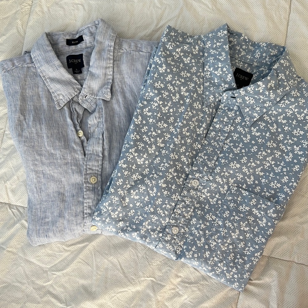 Two Men’s Jcrew short sleeve button up Polos